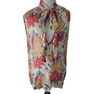 Winter Kate Floral Sheer Vtg Silk Blouse Sz S